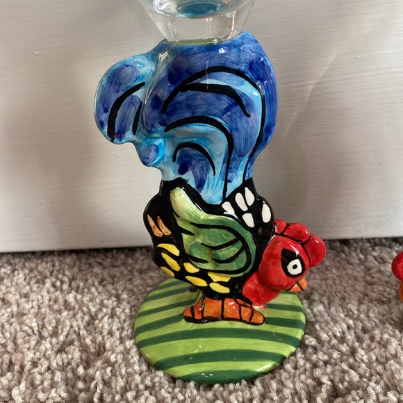 Nicole Engblom Rooster Martini Glass Set of 2 - Picture 2 of 5
